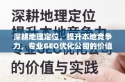深耕地理定位，提升本地竞争力，专业GEO优化公司的价值与实践
