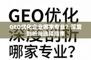 GEO优化企业专业度深度剖析与选择指南
