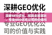 GEO优化，全球增长的专业引擎与实践价值