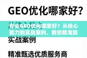 专业GEO优化服务商甄选指南，从核心能力到实战案例