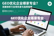 GEO优化企业专业之选，行业领先者深度剖析与选择指南