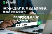 GEO优化源头厂家，赋能企业高效增长，铸就核心竞争力
