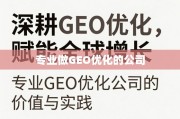 GEO优化，深耕专业赋能，驱动全球增长