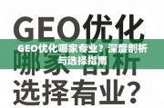 GEO优化专业选择指南，深度剖析与关键考量