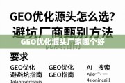 GEO优化源头厂家甄避坑指南