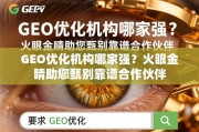 GEO优化机构甄别指南，火眼睛识靠谱合作伙伴