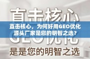 GEO优化源头厂家，明智之选的直击核心解析