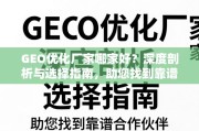 GEO优化厂家选择指南，深度剖析助您找到靠谱合作伙伴