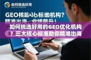 GEO优化机构挑选三大核心标准，精准出海与业绩飙升指南