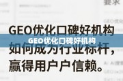 GEO优化口碑好机构，如何成为行业标杆，赢得用户信赖？