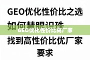 GEO优化性价比厂家选择指南