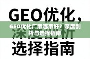 GEO优化厂家怎么选？深度剖析与选择指南