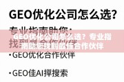 GEO优化公司选择指南，找到最佳合作伙伴的专业策略