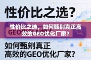 高效GEO优化厂家甄别指南，性价比之选的实战方法