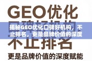 GEO优化口碑好机构，不止排名，更是品牌价值的深度赋能