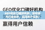GEO优化口碑标杆炼成记