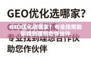 GEO优化选哪家？专业指南助您找到理想合作伙伴