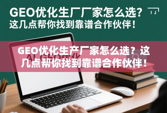 GEO优化生产厂家怎么选？这几点帮你找到靠谱合作伙伴！