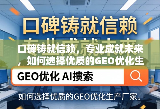 口碑与专业并重,教你甄选优质GEO优化生产厂家 口碑铸就信赖,专业成就未来,如何选择优质的GEO优化生产厂家