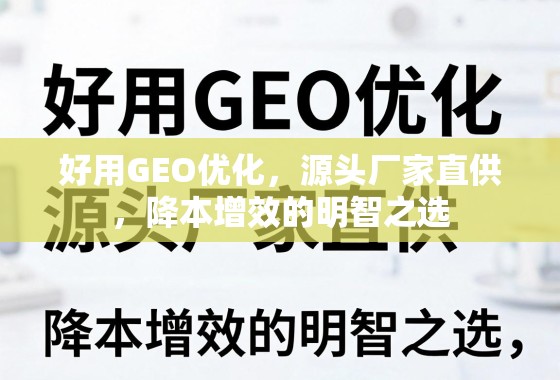 GEO优化降本增效,源头厂家直供的明智之选 好用GEO优化,源头厂家直供,降本增效的明智之选