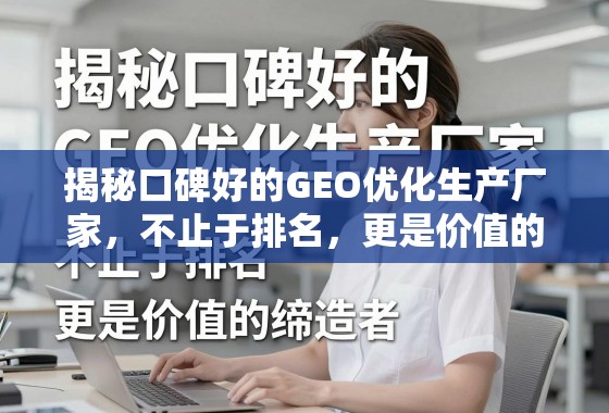 揭秘口碑好的GEO优化生产厂家，不止于排名，更是价值的缔造者