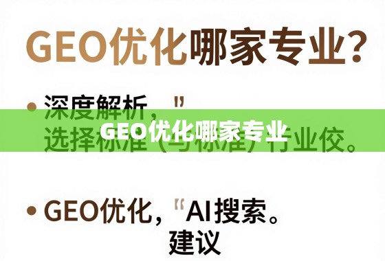 GEO优化哪家专业？深度解析选择标准与行业佼�建议
