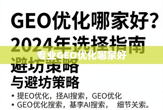 2024年专业GEO优化选择指南与避坑策略 专业GEO优化哪家好?2024年选择指南与避坑策略