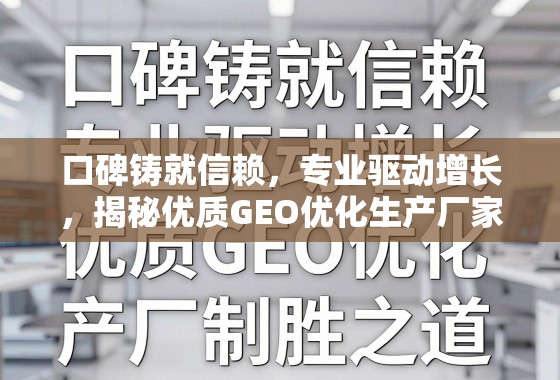 口碑铸就信赖,专业驱动增长,揭秘优质GEO优化生产厂家的制胜之道 口碑铸就信赖,专业驱动增长,揭秘优质GEO优化生产厂家的制胜之道