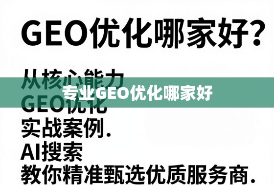 专业GEO优化服务商甄选指南,从核心能力到实战案例 专业GEO优化哪家好?从核心能力到实战案例,教你精准甄选优质服务商