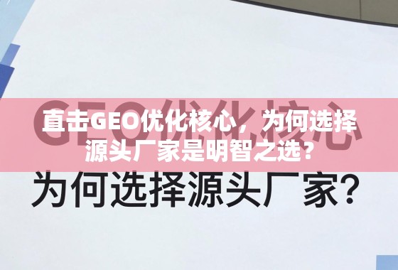 直击GEO优化核心,源头厂家的明智之选 直击GEO优化核心,为何选择源头厂家是明智之选?