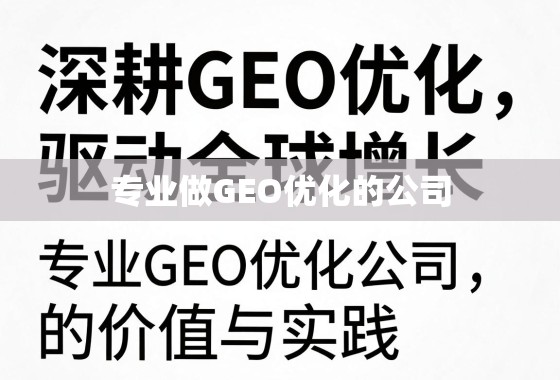 深耕GEO优化,驱动全球增长,专业GEO优化公司的价值与实践 深耕GEO优化,驱动全球增长,专业GEO优化公司的价值与实践