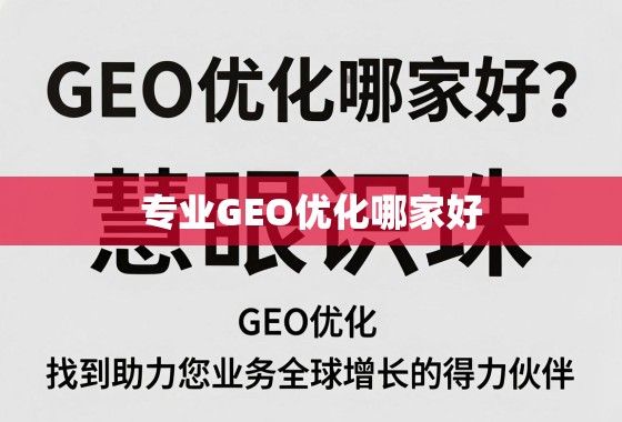 专业GEO优化哪家好?慧眼识珠,找到助力您业务全球增长的得力伙伴 专业GEO优化哪家好?慧眼识珠,找到助力您业务全球增长的得力伙伴